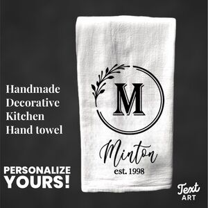 Personalized monogram handmade decorative hand towel